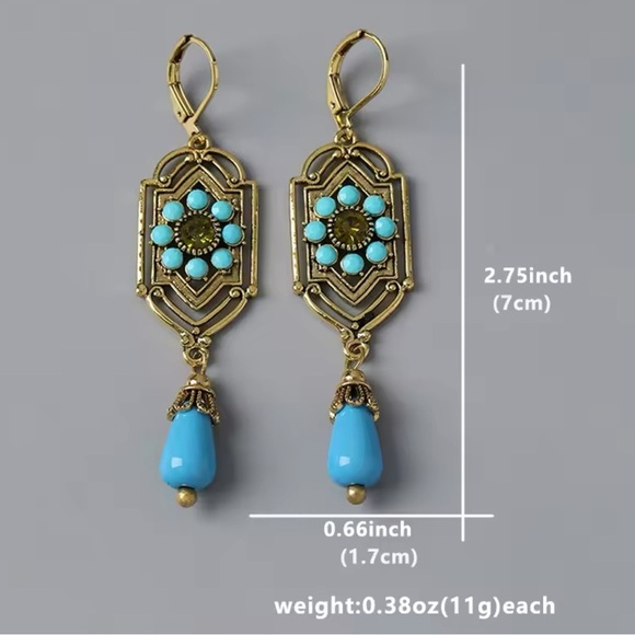 Marquis Ethnic Vintage Bronze Brushed Earrings - Picture 3 of 6